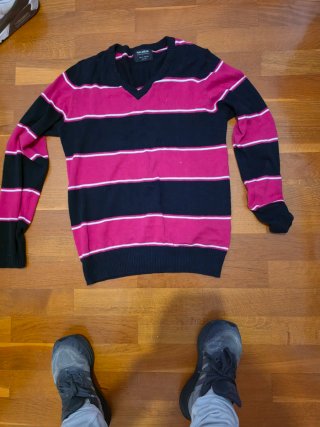 Jersey de punto Inside rayas negro y rosa