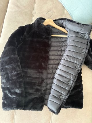 Chaqueta bomber pelo negra