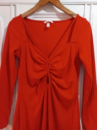 Vestido midi naranja H&M