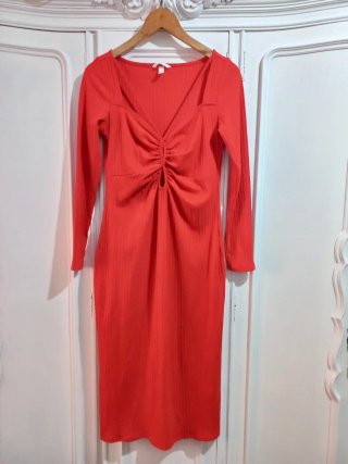 Vestido midi naranja H&M