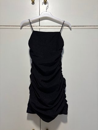 Vestido negro brillo tirantes