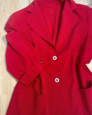 Chaqueta tipo blazer corte recto en color rojo - M