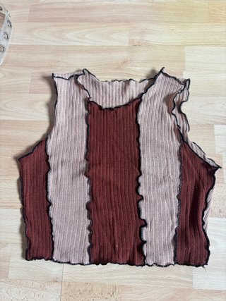 Top Shein beige y marrón Talla L