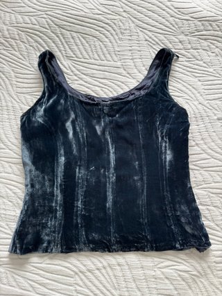 Corsé Vintage Terciopelo Azul