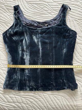 Corsé Vintage Terciopelo Azul