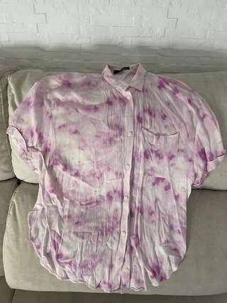 Camisa Bershka Talla L Tie-Dye Rosa y Blanca