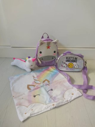 Lote de Mochila colegio niña, Bolso y Estuche Unic
