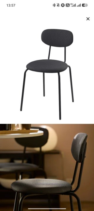 Silla Ikea Ostano Negra/Gris