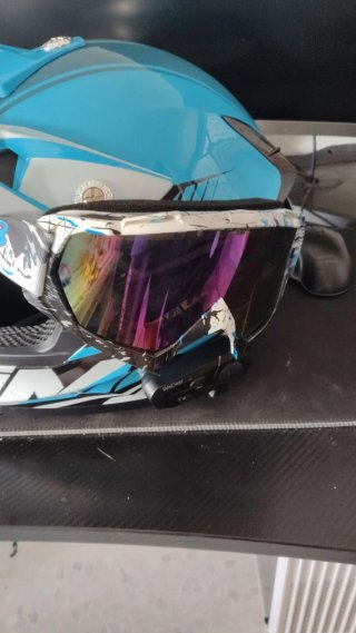 Casco Motocross Pitbike Azul y Blanco