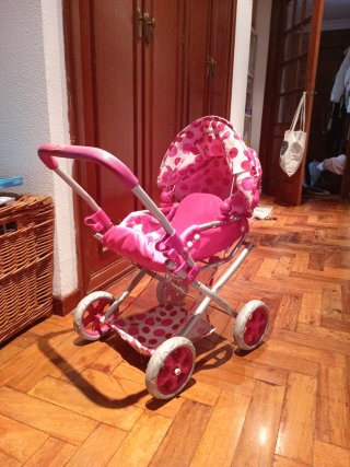 Carrito de juguete para muñecas + cuna