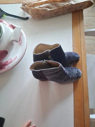 Botines de ante azul