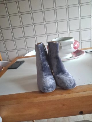 Botines de ante azul