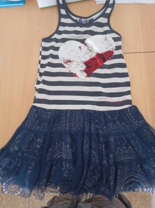 Vestido Desigual Rayas y Tul Talla M