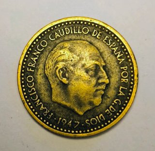 Moneda 1 Peseta 1947 Francisco Franco España