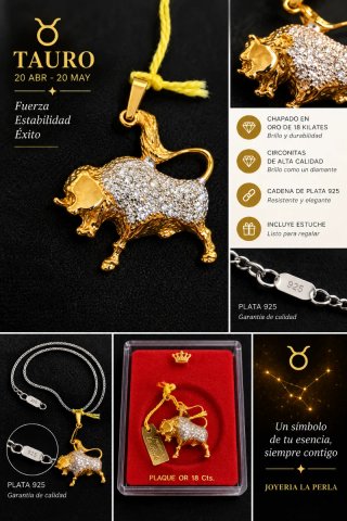 Colgante Tauro Chapado en Oro 18k