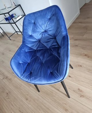 Pack 6 Sillas de Salón Azul de Terciopelo