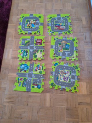 Tappeto da gioco per bambini con strade e passeggini
