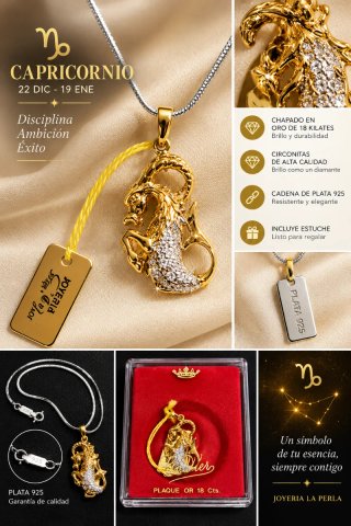 Colgante Capricornio Chapado en Oro 18k