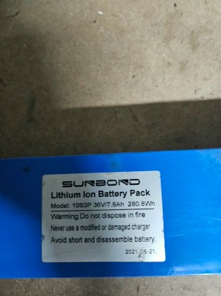 Batería SUNBOND 36V 7.8Ah 280.8Wh