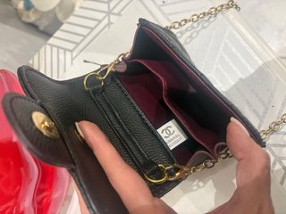 Portafoglio borsetta Chanel nero e oro