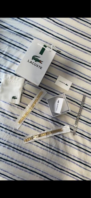 Pulsera Lacoste Acero Dorado y Plateado