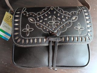 Bolso Rociero Piel Marrón