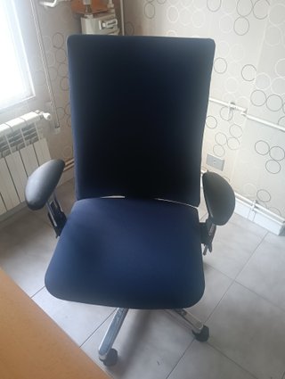 Sedia da scrivania Conforto blu e argentata