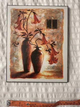 Vecchia pittura di fiori e vasi