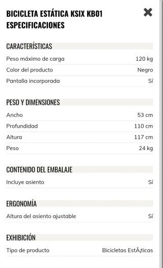 Bicicleta Estática Indoor Ksix Kb01