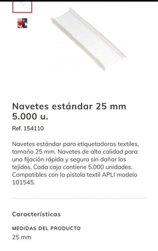 Navetes para etiquetar ropa