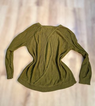Jersey verde oliva con espalda semidescubierta - L