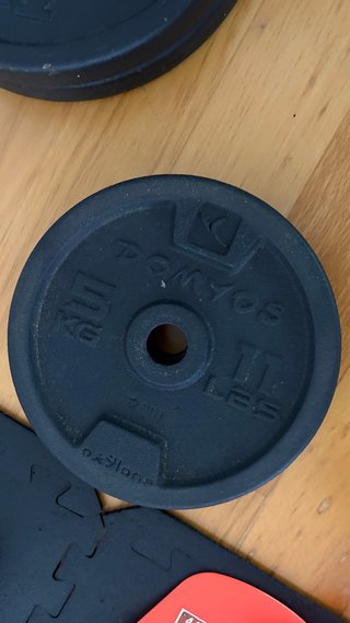 2 Discos de pesas DOMYOS 5 kg, precio por los 2