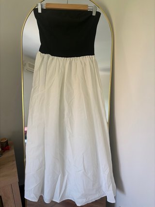 Vestido largo negro y blanco