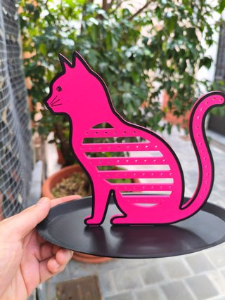 Expositor pendientes gato 3D bandeja