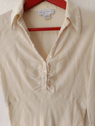 Camisa beige manga 3/4