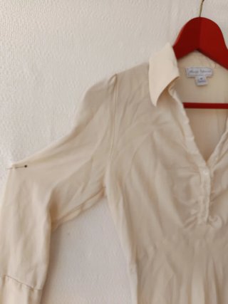 Camisa beige manga 3/4