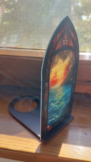 Fermalibri effetto vetrata acrilico mare