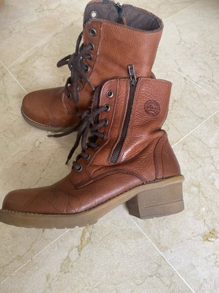 Botines de piel Alxa marrones