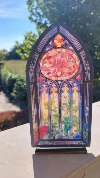 Fermalibri acrilico effetto vetrata giardino