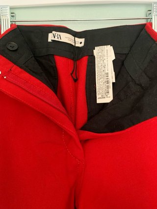 Pantalón de traje Zara rojo
