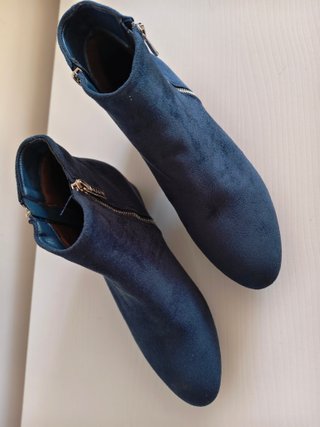 Botines de Gamuza Azul Talla 40
