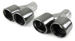 KIT COLAS DE ESCAPE INOX EN NEGRAS IZQUIERDA Y DERECHA DOBLE SALIDA
