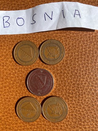 Lote de 5 Monedas de Bosnia
