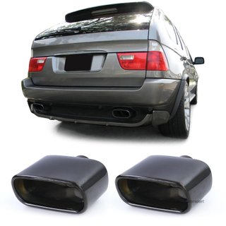 COLAS DE ESCAPE DEPORTIVAS PARA BMW X5 E53 NEGRO BRILLANTE