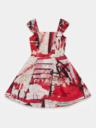Vestido Fiesta Estampado Rojo