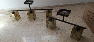 2 Lámparas de Salón con Estructura Metálica