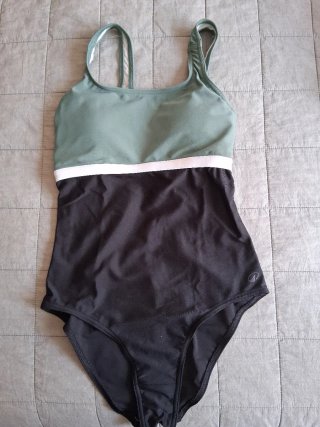 Bañador Decathlon Mujer Negro y Verde
