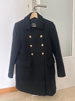 Abrigo Negro Zara Talla S