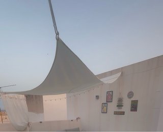 Toldo Vela Beige/Blanco