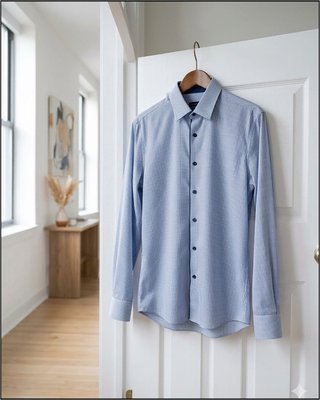 Camisa de cuadros azul y blanco
